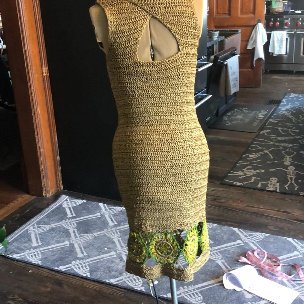 Anthropologie Knitted Sunflower Dress by Knitted & Knotted Size S - Picture 4 of 7